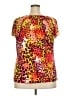 Anne Klein Animal Print Orange Short Sleeve Blouse Size 2X - photo 2