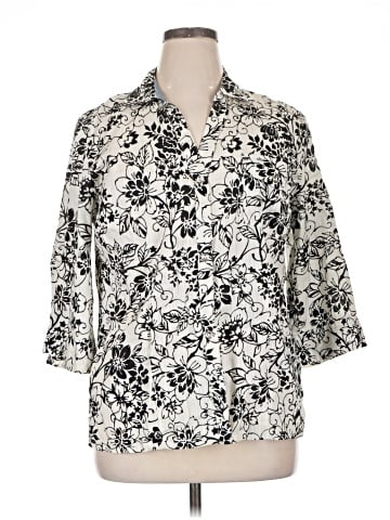 Karen Scott 3/4 Sleeve Button-Down Shirt (view 1)