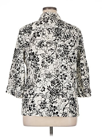 Karen Scott 3/4 Sleeve Button-Down Shirt (view 2)
