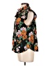 Aqua Floral Black Sleeveless Blouse Size L - photo 5