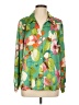 Zara 100% Polyester Print Green Long Sleeve Blouse Size L - photo 1