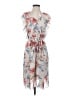 En Focus Studio 100% Polyester Tropical White Gray Casual Dress Size 4 - photo 1