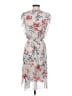 En Focus Studio 100% Polyester Tropical White Gray Casual Dress Size 4 - photo 2