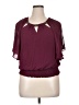 BCX 100% Polyester Burgundy Short Sleeve Blouse Size XL - photo 1
