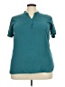 Timeson 100% Rayon Teal Short Sleeve Blouse Size XXL - photo 1