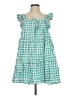 Mi ami 100% Polyester Checkered-gingham Green Casual Dress Size XS - photo 1