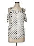 Papermoon 100% Polyester Ivory Short Sleeve Top Size L - photo 1