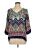 Renee C. Blue Teal 3/4 Sleeve Blouse Size L - photo 1