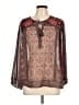 Joie 100% Silk Brown Long Sleeve Silk Top Size L - photo 1