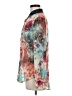 Bellatrix 100% Polyester Print Teal Long Sleeve Blouse Size M - photo 5