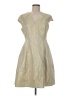 Halston Heritage 100% Polyurethane Metallic Tan Cocktail Dress Size 8 - photo 1