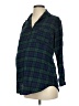NOM 100% Cotton Plaid Green 3/4 Sleeve Blouse Size XS - photo 1