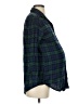 NOM 100% Cotton Plaid Green 3/4 Sleeve Blouse Size XS - photo 4