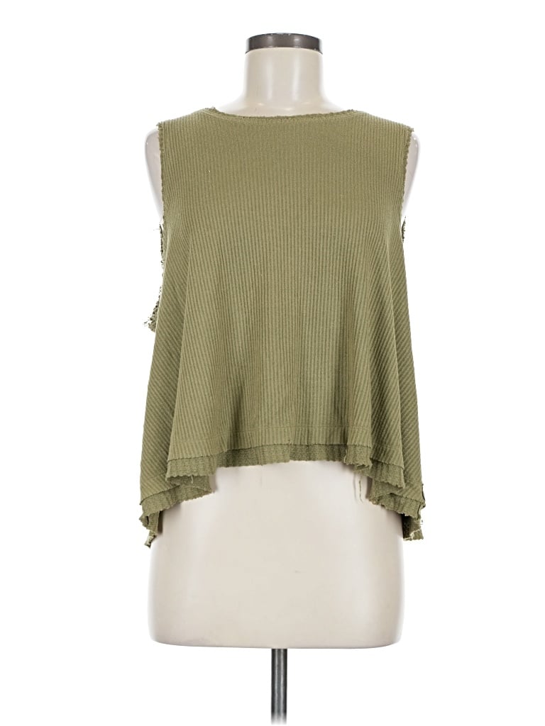 Pre-owned We The Free Sleeveless Top Green Halter Neckline Tops