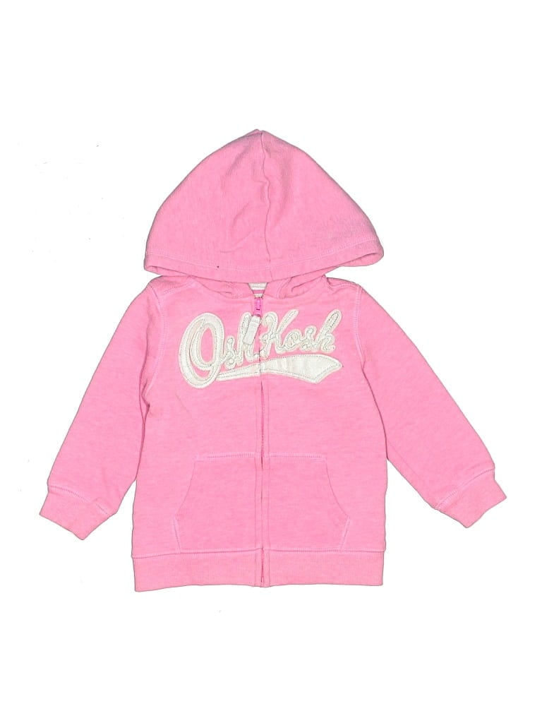 Pre-owned Oshkosh B'gosh Kids' Zip Up Hoodie In Pink