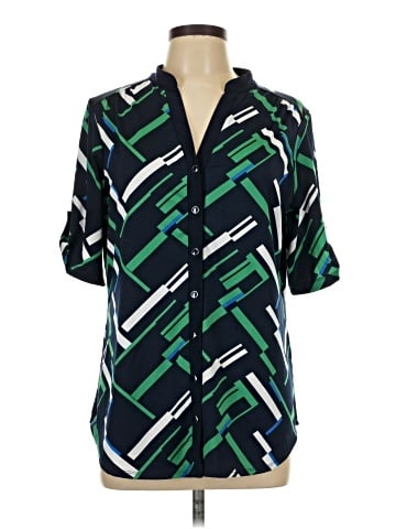Perseption Concept 3/4 Sleeve Button-Down Shirt (view 1)