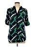 Perseption Concept Color Block Green 3/4 Sleeve Button-Down Shirt Size L - photo 1