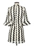 Topshop 100% Polyester Chevron-herringbone Ivory Casual Dress Size 2 - photo 2