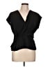 Zara 100% Polyester Black Short Sleeve Blouse Size L - photo 1