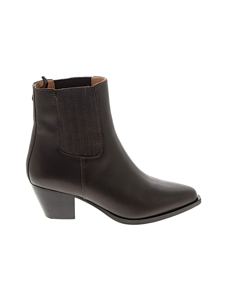 Pre-owned Quince Ankle Boots In Brown
