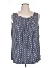 Ann Taylor LOFT 100% Polyester Blue Sleeveless Blouse Size XL - photo 1