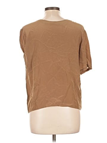 Oscar De La Renta Short Sleeve Silk Top (view 2)