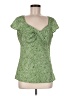 Ann Taylor LOFT 100% Polyester Green Short Sleeve Top Size 8 - photo 1