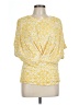 Cynthia Steffe Yellow Short Sleeve Blouse Size L - photo 1