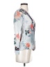 Feathers 100% Cupro Blue 3/4 Sleeve Blouse Size S - photo 4