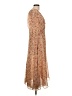 MNG 100% Polyester Paisley Tan Casual Dress Size 10 - photo 4