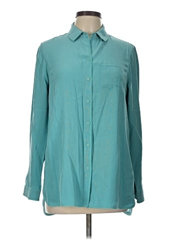 Lafayette 148 New York Long Sleeve Silk Top (view 1)