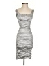 Nicole Miller 100% Polyester Metallic Silver Cocktail Dress Size 0 - photo 1