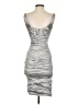 Nicole Miller 100% Polyester Metallic Silver Cocktail Dress Size 0 - photo 2