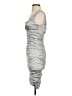 Nicole Miller 100% Polyester Metallic Silver Cocktail Dress Size 0 - photo 5