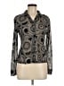 Axcess 100% Nylon Paisley Silver Long Sleeve Blouse Size M - photo 1