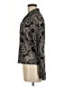 Axcess 100% Nylon Paisley Silver Long Sleeve Blouse Size M - photo 5