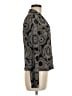 Axcess 100% Nylon Paisley Silver Long Sleeve Blouse Size M - photo 4
