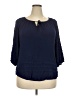 Sejour 100% Rayon Blue 3/4 Sleeve Blouse Size 2X - photo 1