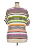 Worthington 100% Polyester Stripes Purple Short Sleeve Blouse Size 3X - photo 2