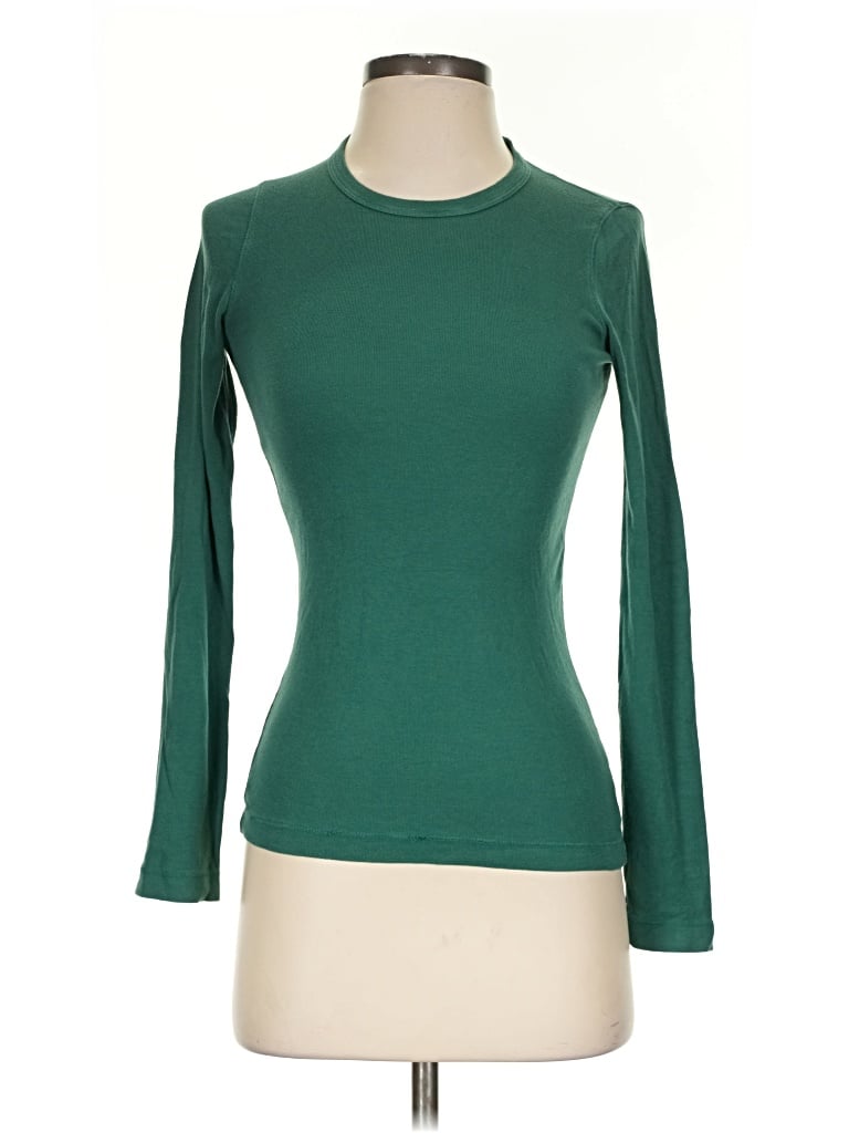 Pre-owned Splendid Long Sleeve T-shirt In Green