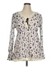 Decree 100% Cotton Ivory Long Sleeve Blouse Size XL - photo 1