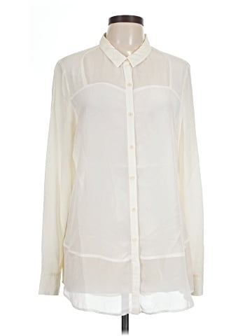 Trouve Long Sleeve Silk Top (view 1)