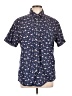 Lee 100% Cotton Print Blue Short Sleeve Button-Down Shirt Size L - photo 1