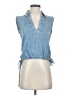 Rag & Bone Blue Sleeveless Button-Down Shirt Size XXS - photo 1