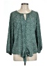 West Kei 100% Polyester Teal 3/4 Sleeve Blouse Size L - photo 1