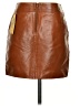 oasis 100% Polyester Solid Brown Faux Leather Skirt Size 8 - photo 2