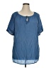 Cj Banks Blue Short Sleeve Blouse Size 1X - photo 1