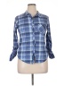 No Comment Plaid Blue Long Sleeve Blouse Size XL - photo 1