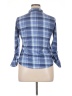 No Comment Plaid Blue Long Sleeve Blouse Size XL - photo 2