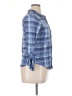 No Comment Plaid Blue Long Sleeve Blouse Size XL - photo 4